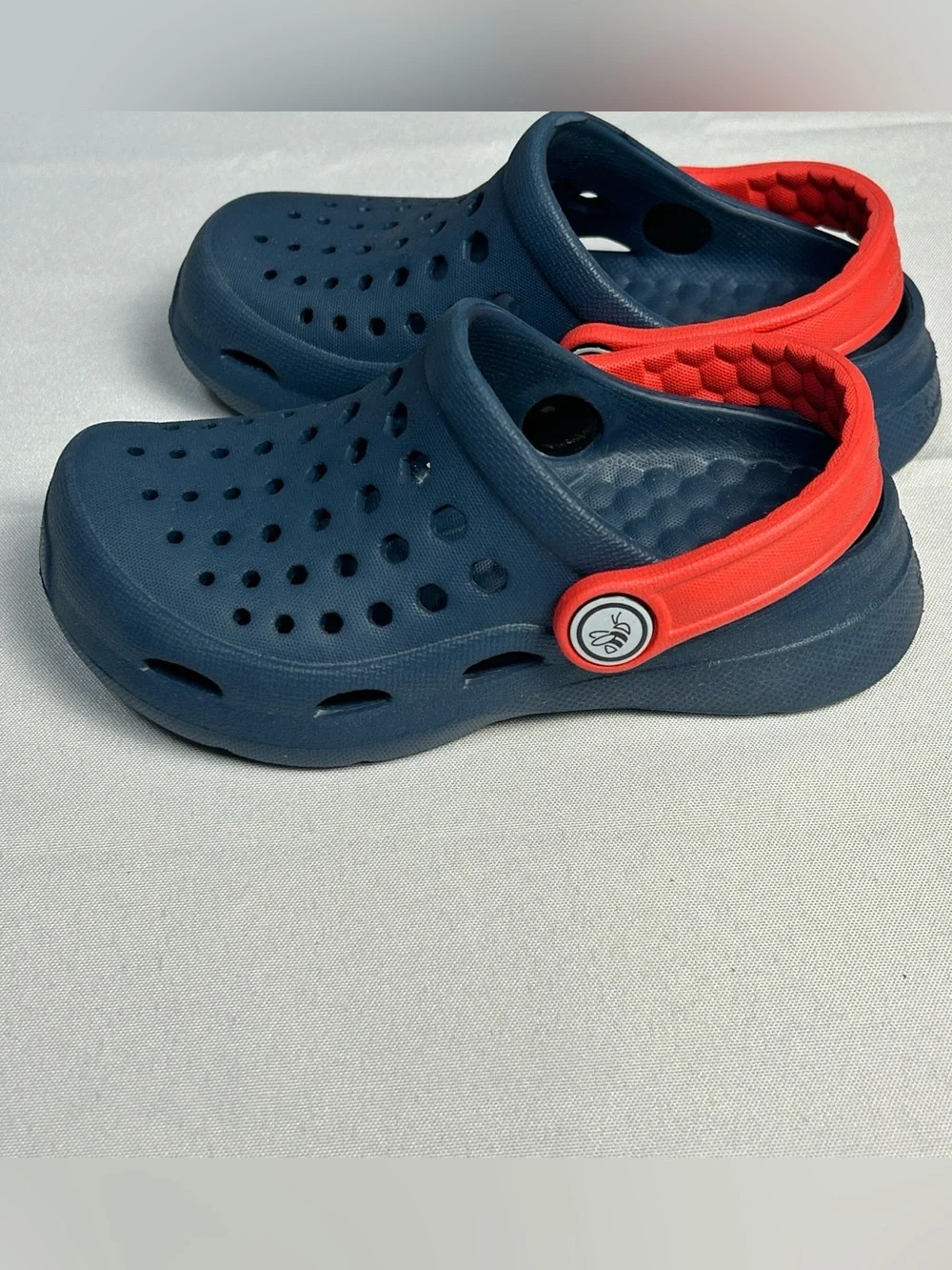 Joybees Toddler 8/9 Navy Clog Red Heel Strap Water Outdoor Shoes Breathable